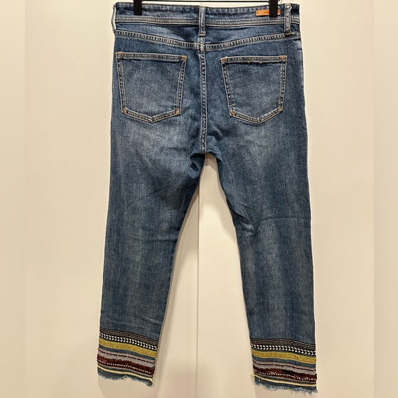 Pilcro High-Rise Embroidered Slim Straight Jeans, Denim Medium Blue - Picture 14 of 16